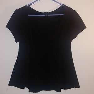 Black peplum top